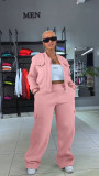 Women Fall/Winter Sports Casual Pocket Top and Pant Two-Piece Set