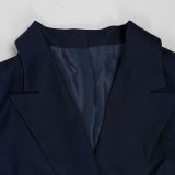 Women Elegant Turndown Collar Blazer and Pants Two-Piece Set