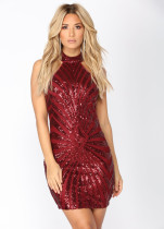 Women's Wave Sequin Sleeveless Sexy Bodycon Dress Women's Wave Sequin Sleeveless Sexy Bodycon Dress
