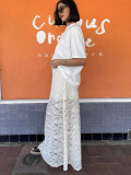 Spring Jacquard Lace Cut-Out Fashion Sexy Long Skirt