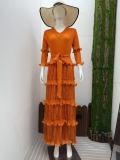 Ruffle Plus Size Fashion African Loose Chic Elegant Long Dress