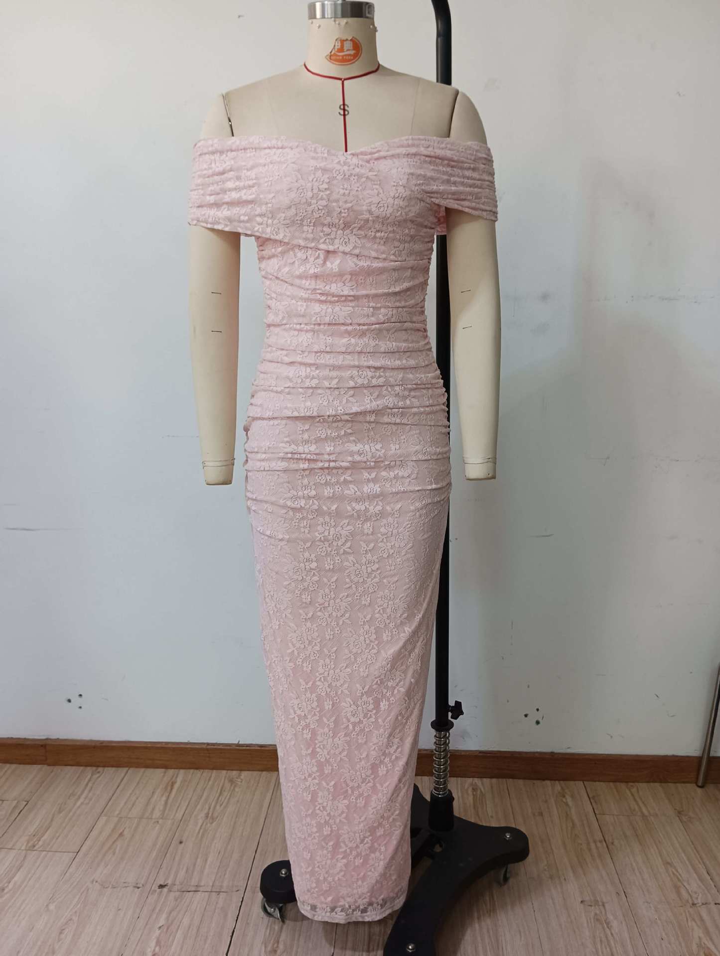 Women's Elegant Fashion Lace Off-Shoulder Slit Long Party Evening Gown