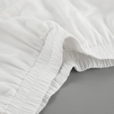 Chiffon White High-Waist A-Line Pleated Casual Skirt Autumn Fashion Short Skirt