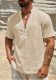 Men's Solid Stand Collar Short-Sleeve Fashion Shirt