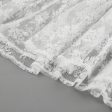 Sexy See-Through Lace A-Line Spring Summer Fashion Long Skirt