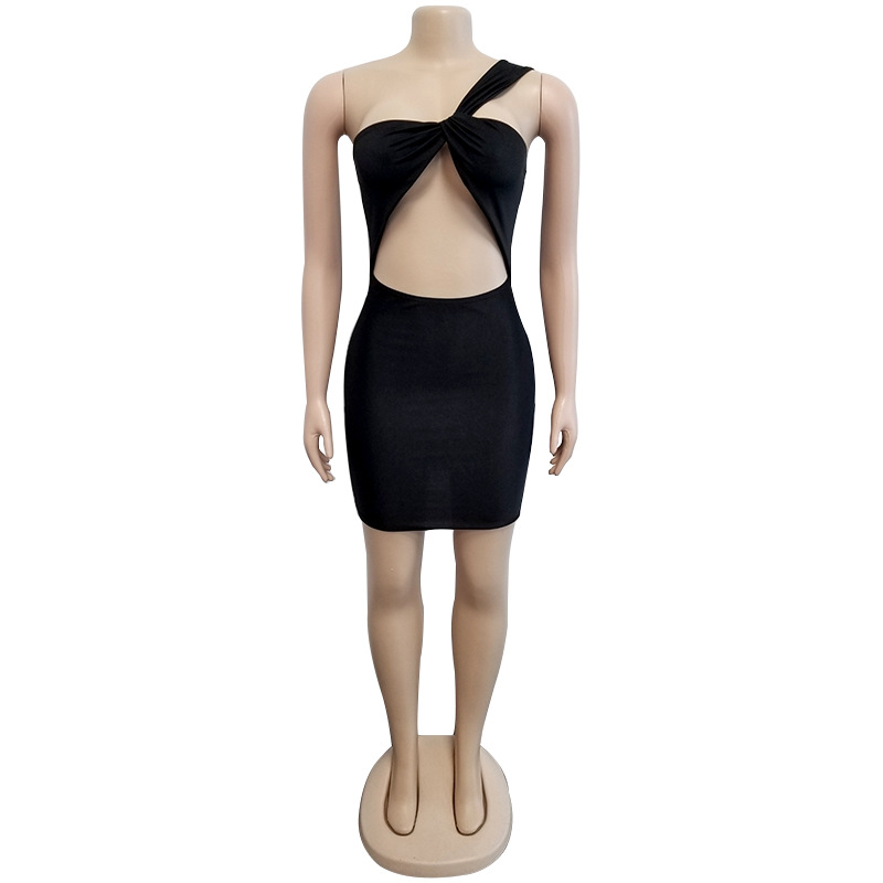 Women Sexy Cut-Out One-Shoulder Dress