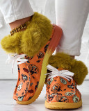 Halloween Fuzzy Casual Canvas Shoes