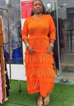 Ruffle Plus Size Fashion African Loose Chic Elegant Long Dress Ruffle Plus Size Fashion African Loose Chic Elegant Long Dress