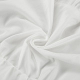 Chiffon White High-Waist A-Line Pleated Casual Skirt Autumn Fashion Short Skirt