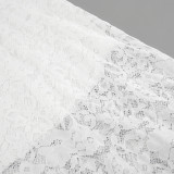 Spring Jacquard Lace Cut-Out Fashion Sexy Long Skirt