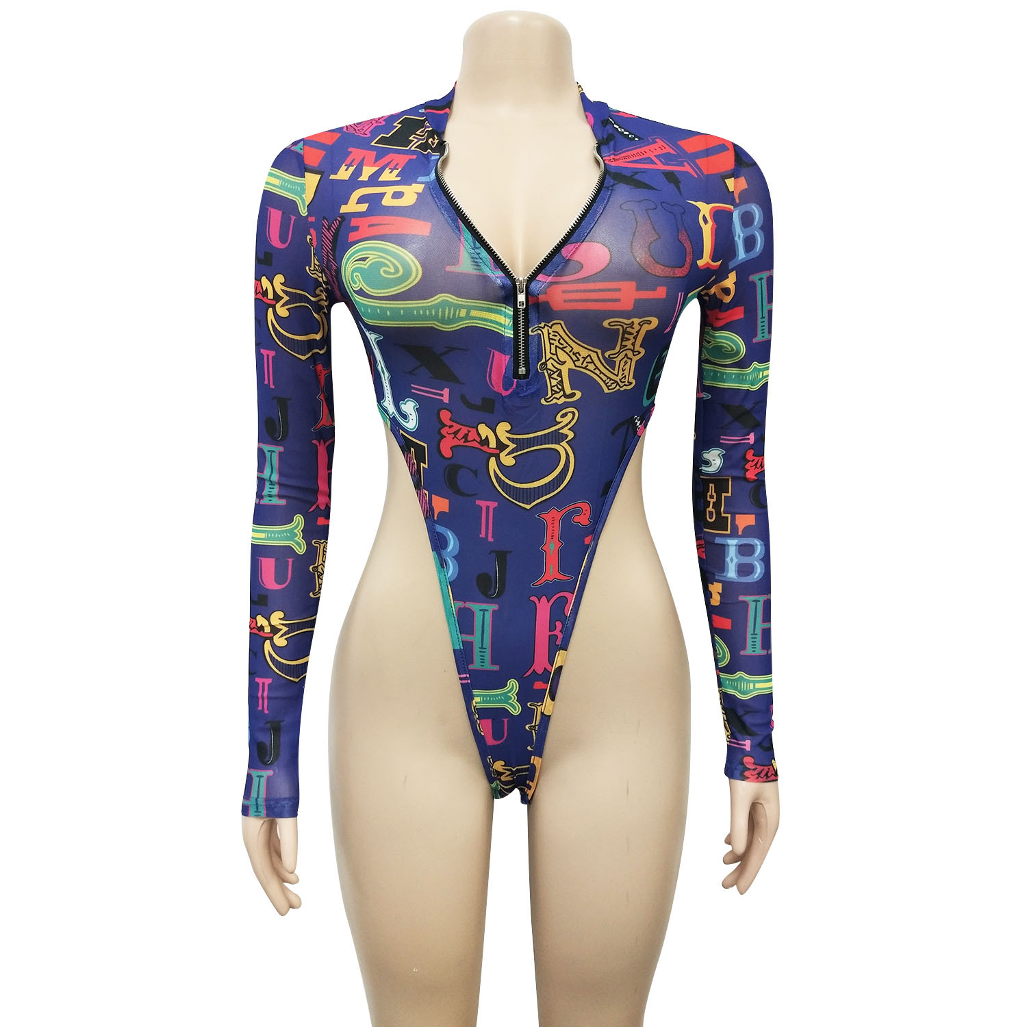 Women Sexy Mesh Printed Top and Pant Two-Piece Set