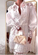 Lace Patchwork Long-Sleeve Belt Shirt Dress