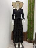 Ruffle Plus Size Fashion African Loose Chic Elegant Long Dress