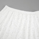 Spring Jacquard Lace Cut-Out Fashion Sexy Long Skirt