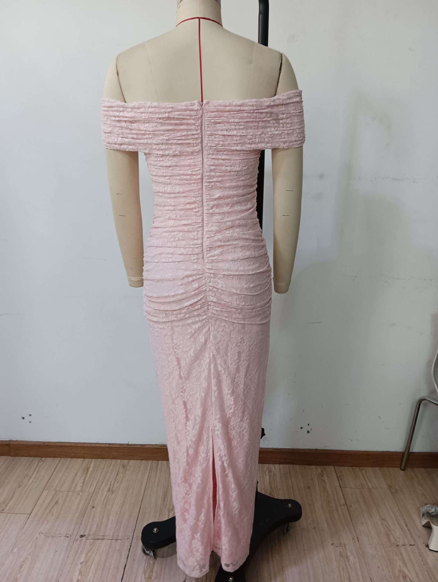 Women's Elegant Fashion Lace Off-Shoulder Slit Long Party Evening Gown