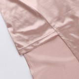 Summer Women's Fashion Sexy Strap Satin Gown Slit Chic Dress