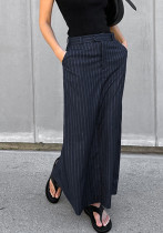 Career High-Waist Striped Slit Straight-Leg Autumn Fashion Women's Skirt