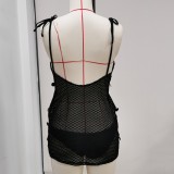 Women Black Sexy Cutout Two-Piece Swimsuit