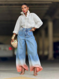 Women Ombre Denim Pant