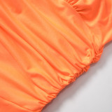 Women Pleated Skirt Solid Strapless Dress