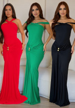 Women Sexy Party Gathered Bodycon Maxi Dress
