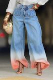 Women Ombre Denim Pant