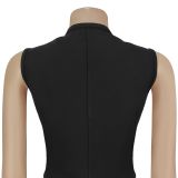 Women Casual Sleeveless V-Neck Top and Pants Two-Piece Set