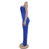 Women Sleeveless Button Jumpsuit