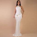 Women Sexy Party Gathered Bodycon Maxi Dress