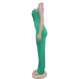 Women Sleeveless Button Jumpsuit