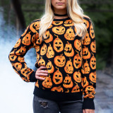 Autumn Winter Halloween Sweater Holidays Jacquard Knitting Top