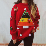 Christmas Sweater Women Autumn Winter Long Sleeve Round Neck Pullover Knitting Top