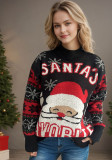 Women's Christmas Pullover Sweater Santa Round Neck Knitting Top