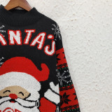 Women's Christmas Pullover Sweater Santa Round Neck Knitting Top