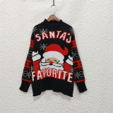 Women's Christmas Pullover Sweater Santa Round Neck Knitting Top