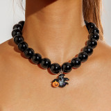 Halloween Pumpkin Multi-Color Ghost Necklace Funny Beaded Acrylic Bracelet Women
