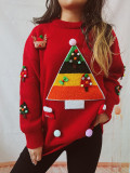 Christmas Sweater Women Autumn Winter Long Sleeve Round Neck Pullover Knitting Top