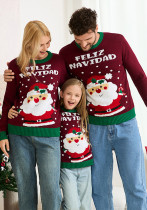 Women Autumn Winter Santa Claus Pullover Sweater Casual Couple's Knitting Sweater