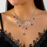 Halloween Funny Novelty Necklace Ghost Pumpkin Skull Fringe Multi-Element Pendant Short Necklace