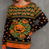 Autumn Winter Halloween Sweater Holidays Jacquard Knitting Top