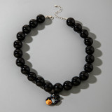 Halloween Pumpkin Multi-Color Ghost Necklace Funny Beaded Acrylic Bracelet Women