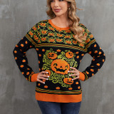 Autumn Winter Halloween Sweater Holidays Jacquard Knitting Top