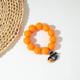 Halloween Pumpkin Multi-Color Ghost Necklace Funny Beaded Acrylic Bracelet Women