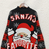 Women's Christmas Pullover Sweater Santa Round Neck Knitting Top