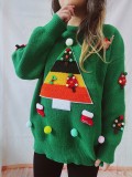 Christmas Sweater Women Autumn Winter Long Sleeve Round Neck Pullover Knitting Top