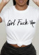 Women Round Neck Short-Sleeved English Letter Print Summer T-Shirt