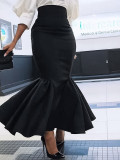 Plus-Size Women Solid Elegant Half-Sleeve Bodycon Maxi Dress