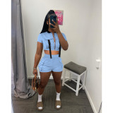 Women'S Clothing Summer Trends Short Sleeves Top Shorts Two-Piece Sets