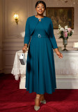 Plus-Size Women Two-Piece Diamond-Embroidered Cape Set Elegant Formal Party Dress for Mother's Birthday