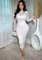 Women Lace Sleeve See-Through Sleeve Sexy Dress Women Lace Sleeve See-Through Sleeve Sexy Dress
